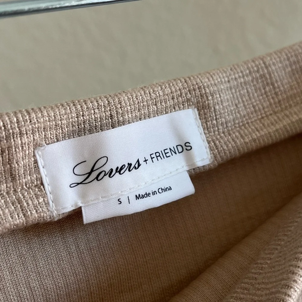 LOVERS + FRIENDS x REVOLVE | Tavia Midi Knit Slit Skirt in Tan Gradient | Size S